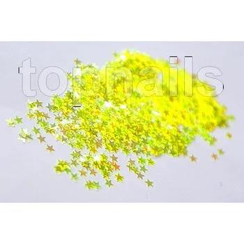 Přípravek na nehty hologramové hvězdičky - YELLOW