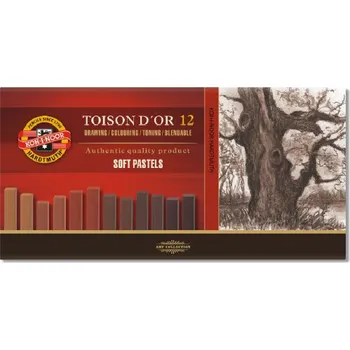 Koh-i-noor Hardtmuth Sada 12 suchých pastelů Koh-i-noor SOFT - hnědé odstíny 8592B