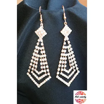 Náušnice Náušnice Fashion Jewerly - štrasové slzy zlaté barvy 101