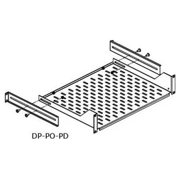 Serverovna CONTEG Podpěra police - pár, délka 298mm 1U RAL 9005