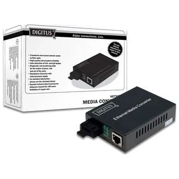 Switch DIGITUS 10/100/1000Base-T to 1000Base-SX, Incl. PSU ST connector, MM, Up to 0.5km DN-82110-1