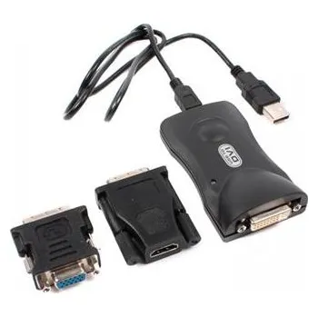 Kabel do PC PremiumCord USB 2.0 adapter na DVI + VGA (pro až 6 monitorů) HiRes