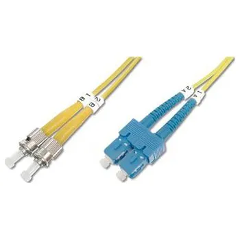 Síťový kabel DIGITUS Fiber Optic Patch Cord, ST to SC Singlemode 09/125 µ, Duplex Length 3m