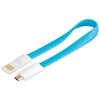 Kabel do PC PremiumCord Kabel micro USB 2.0, A-B 0,2m magnetický, barva modrá