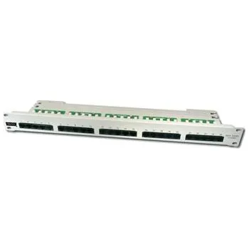 Patch panel DIGITUS CAT3 ISDN patch panel,nestíněný, 25-port RJ45, 8P4C, LSA,1U,Rack Mount,šedá, RAL 7035