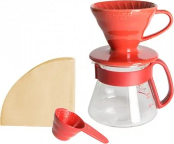 Dripper Hario Pour Over Kit Ceramic V60-01 red