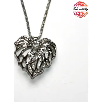 Náhrdelník Náhrdelník - stříbrné srdce s kamínky