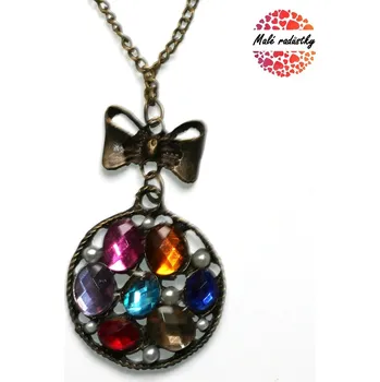 Náhrdelník Náhrdelník Fashion Jewerly - Barevný kruh na mašličce 044