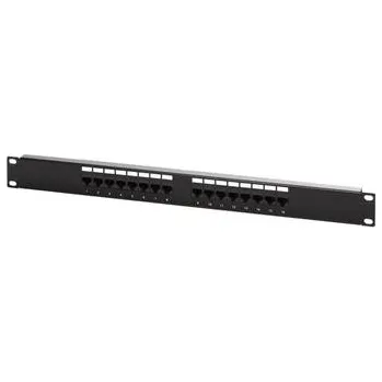 Patch panel DIGITUS Patch panel,CAT5E,19",16xUTP RJ45,černá
