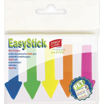 Samolepící etiketa Easy Zvýrazňující plastové záložky 45 × 12 mm 25 ks