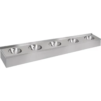 Umyvadlo SLUN 61P - Nerezové pětiumyvadlo s opláštěním a přepadem 300x50 cm 93617