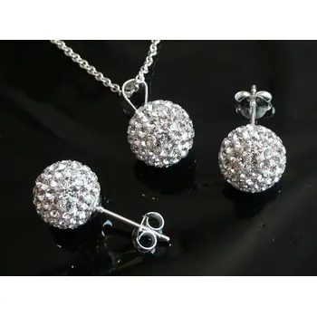 Souprava šperků Lafira stříbrná sada šperků kuličky bílé 222