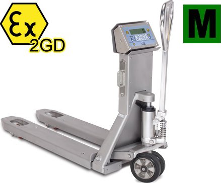Paletový vozík s váhou DINI ARGEO TPW20IEX2, 2000kg / 0,5-1kg, nerez, EU ov.