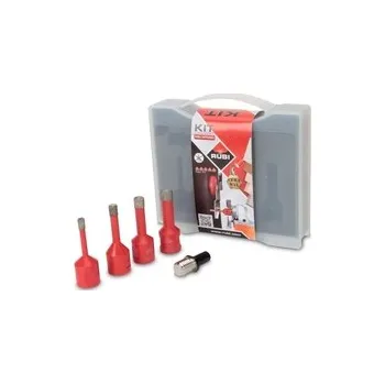 Vrták RUBI 50938 - Sada diamantových vrtáků (6,8,10,12) + adaptér