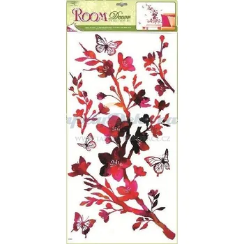 Samolepící dekorace Samolepicí dekorace na zeď (69 x 32cm) Room Decor rubínová větev 935