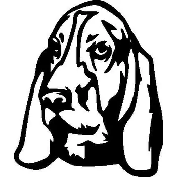 Samolepící dekorace Autosamolepka - Baset pes 12 cm x 10 cm Mercisalon