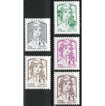 Poštovní známka Post France (2013) MiNr. 5633-35;5643;5645 ** - Francie - Marianne