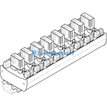Relé RD8-24-35, 8x relé v patici, cívka 24V=, 2P, 250V~ / 5A