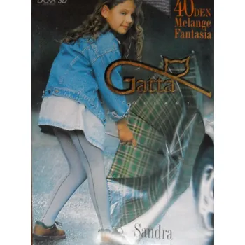 SANDRA 6 40den-punčochové kalhoty GATTA melange granat-modré 128-140 (dětské punčochové kalhoty s efektním vzorem)