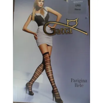 Dámské punčochy PARIGINA RETE 02-nadkolenky Gatta grigio-šedé uni (sítované nadkolenky fantasia)