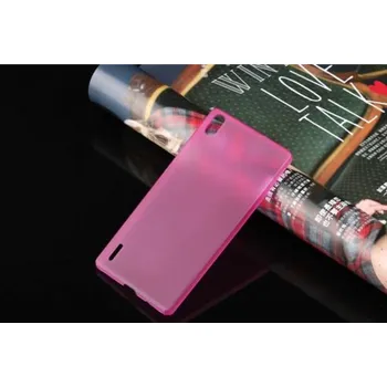 Pouzdro na mobilní telefon Pouzdro, kryt, obal SES ultratenký 0,3mm plastový na mobil HUAWEI P7 růžová (obal, kryt SES ohebný plast na mobil HUAWEI ASCEND P7 růžový odstín průhledný)