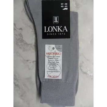 Pánské ponožky HEDER-pánské ponožky LONKA černé 41-42(27-28) (velmi jemné společenské ponožky s řetízkovanou špičkou-pouze 2ks)