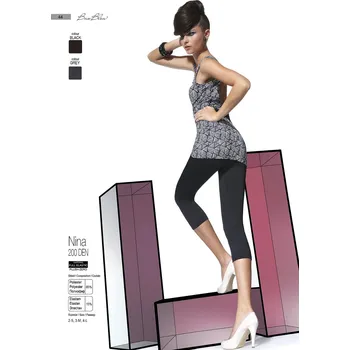 Dámské legíny NINA 200den-leginy BasBleu black-černé 3-M (tříčtvrteční leginy 200den)