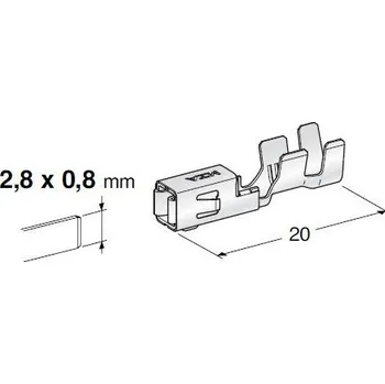 Auto elektroinstalace Konektor - dutinka 2,8mm plochá pro vodič 0,35-0,75 mm (Terminal MINI F280 1108330)