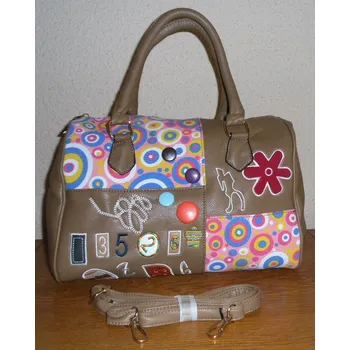 Kabelka Dámská kabelka tm.béžová multicolor (Kabelka květovaná tm.béžová)