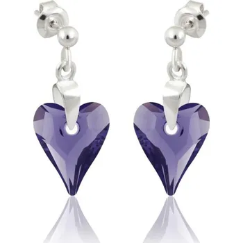 Náušnice Lafira stříbrné náušnice srdce Tanzanite 1060