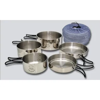 Kempingové nádobí Albforming ALB EVEREST nerez sada nádobí 5dílná