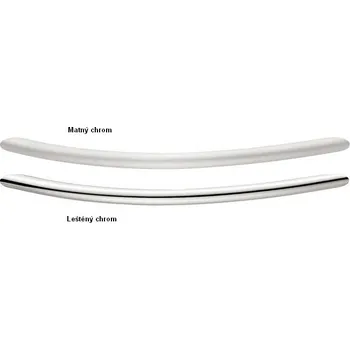 Nábytkové kování Oblouková ocelová úchytka leštěný chrom, délka 221 mm