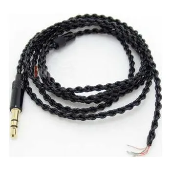 Sluchátka Náhradní kabel pro sluchátka 3.5mm - pro opravy 4 žíly x18 core 72 OFC černý 1,2m