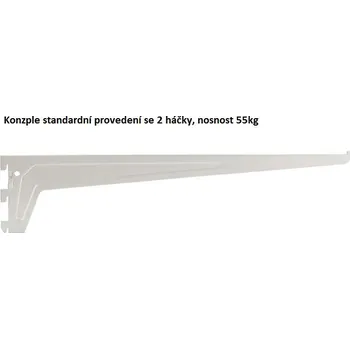 Nábytkové kování Konzole ve standardním provedení -500mm metalická šedá