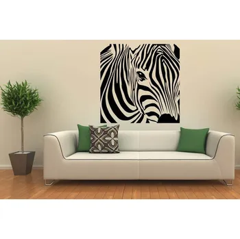 Samolepící dekorace Samolepka na zeď Zebra ve čtverci (dekorace na zeď)