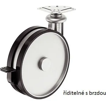 Nábytkové kování nábytkové kolečko nosnost do 80kg říditelné s brzdou k přišroubování