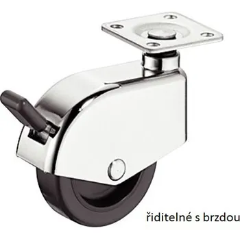 Nábytkové kování Nábytkové kolečko nosnost do 50 kg závitový kolík, bržděné