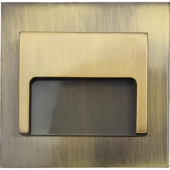 LED panel PREMIUMLUX LED nástěnné schodišťové svítidlo ONTARIO mosaz 1,5W 9xSMD3014 12V DC studená bílá