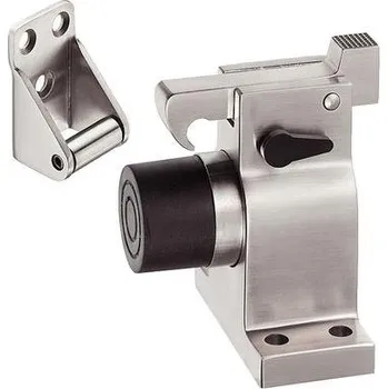 Stavěč dveří se zarážkou, pro dveře do 100 kg, z hliníku, stříbrně eloxovaný