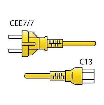 Napájecí kabel Žlutý napájecí kabel Schuko CEE 7/7 /C13 2,5 m