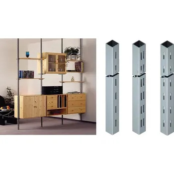 Nábytkové kování Nosný sloup 30x30mm bílý, 3m, děrování 2-řadé 2-stranné