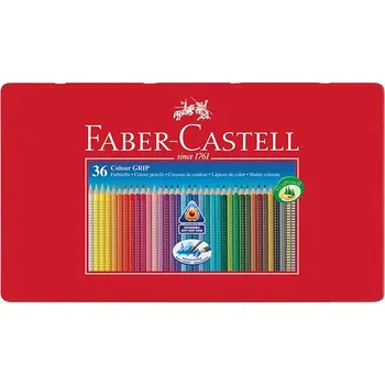 Pastelka Sada 36 školních akvarelových pastelek GRIP - Faber-Castell v plechové krabičce