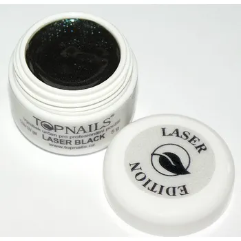 Umělé nehty topnails - barevný UV gel LASER BLACK 5g (color gel)