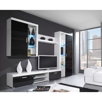 Obývací stěna Cama Meble Samba B bílá/černá