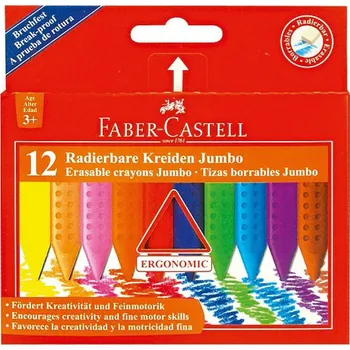 Pastelka Sada 12 školních plastických pastelek trojhranných Faber-Castell GRIP JUMBO