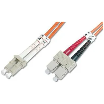 Síťový kabel DIGITUS Fiber Optic Patch Cord, LC to SC Multimode 50/125 µ, Duplex Length 1m DK-2532-01