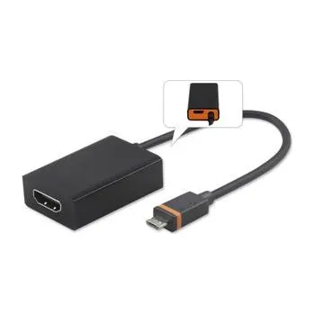 Video kabel PremiumCord SlimPort/MyDP adaptér na HDMI s micro USB napájením