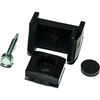 Příslušenství pro plot Příchytka panelu PVC čyřhranný sloupek (Uni příchytka samořezná černá pro profil 40 mm)