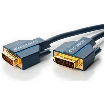 Video kabel ClickTronic HQ OFC kabel DVI-D(24+1) male <> DVI-D(24+1) male, Dual Link, 2m
