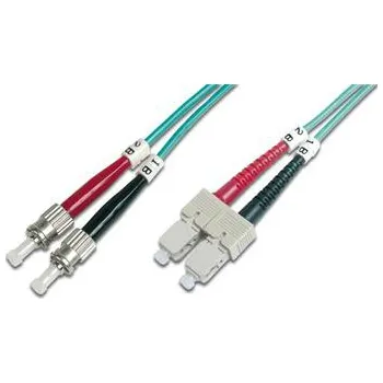 Síťový kabel DIGITUS Fiber Optic Patch Cord, ST/SC Multimode 50/125 µ, OM3, Duplex, 3m